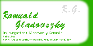 romuald gladovszky business card